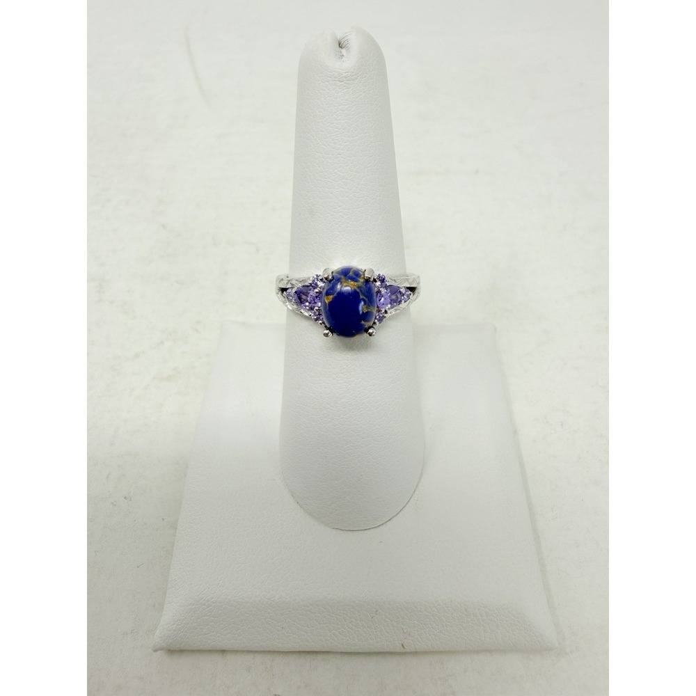 Shop LC Mojave Midnight‎ Turquoise/Amethyst Stainless Steel Size 7 Ring 5627